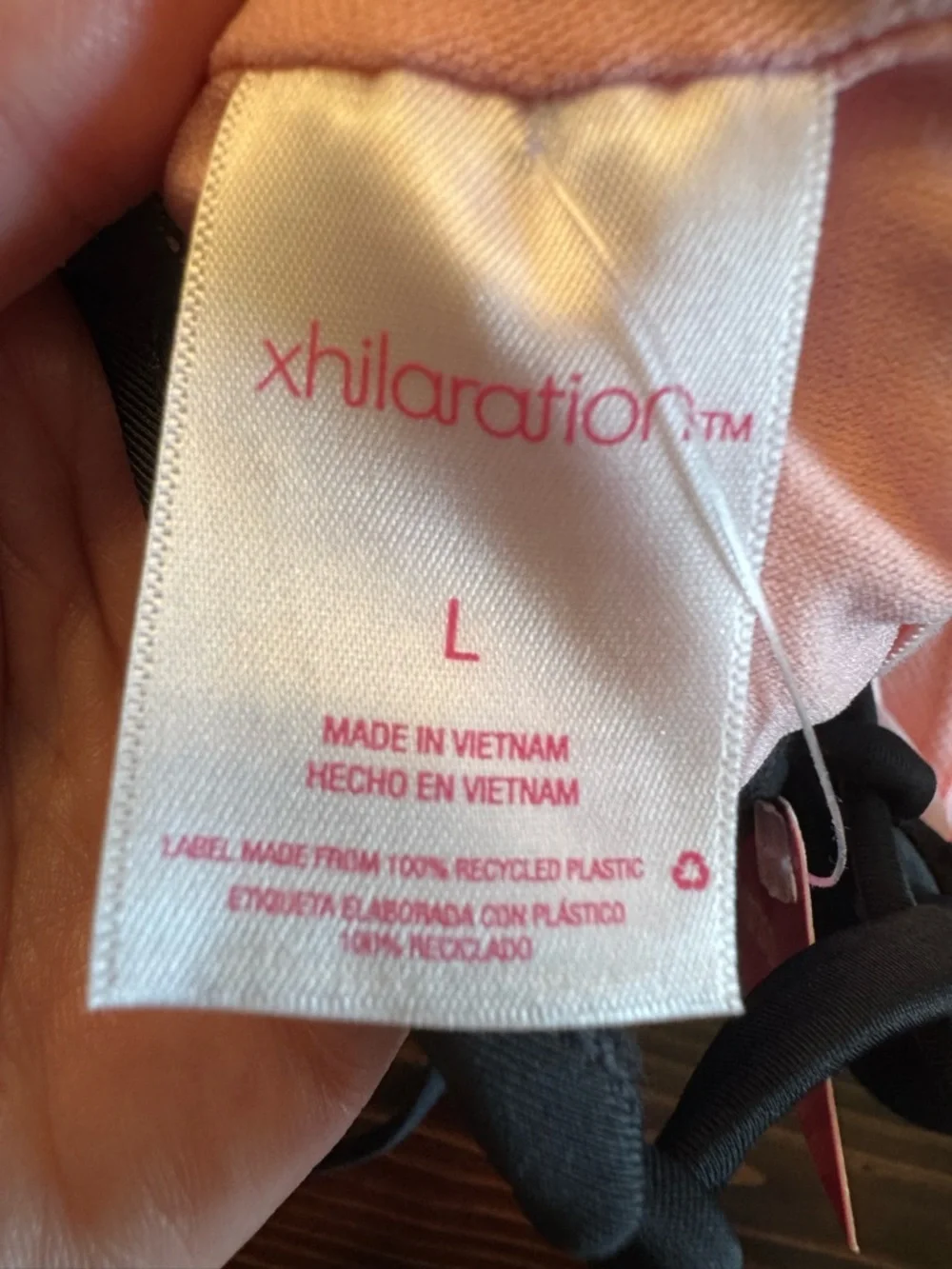 NWT Xhilaration Black One-Piece Swimsuit with  Floral‎ Embroidery Size L